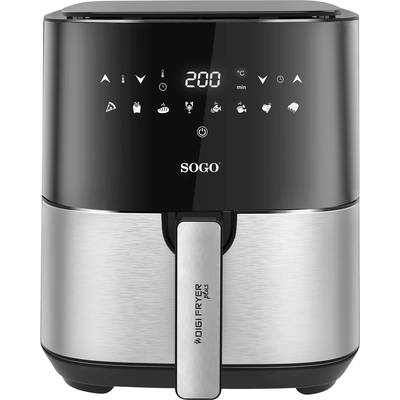 SOGO Human Technology FRE-SS-10830 Air fryer 5 l 1450 W Stainless steel, Black