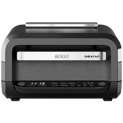 SOGO Human Technology Table grill 4 l 1700 W max. Overheat protection, Timer function, stepless thermostat, BPA-free Black, Stainless steel