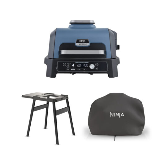Ninja Woodfire Pro Connect XL Electric BBQ Grill and Smoker with Stand and Cover OG901UKGRILLKIT - Clearance